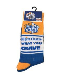 White Castle What You Crave Men's Crew Socks Set of 2 Large Size 8-12